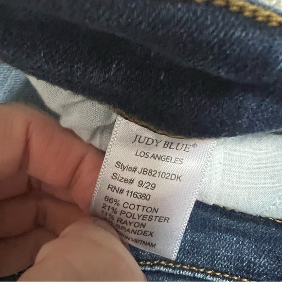 Judy Blue Jeans Women 9/29 Relaxed Fit Ankle Jeans Dark High Rise Denim Stretch - Picture 8 of 10